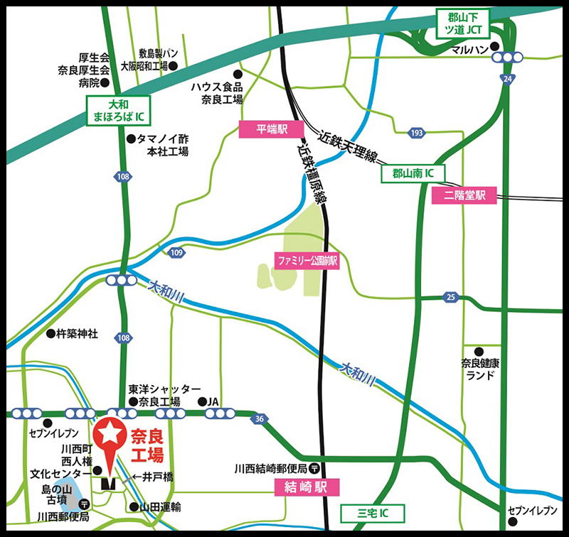 新泉産業株式会社 奈良工場地図